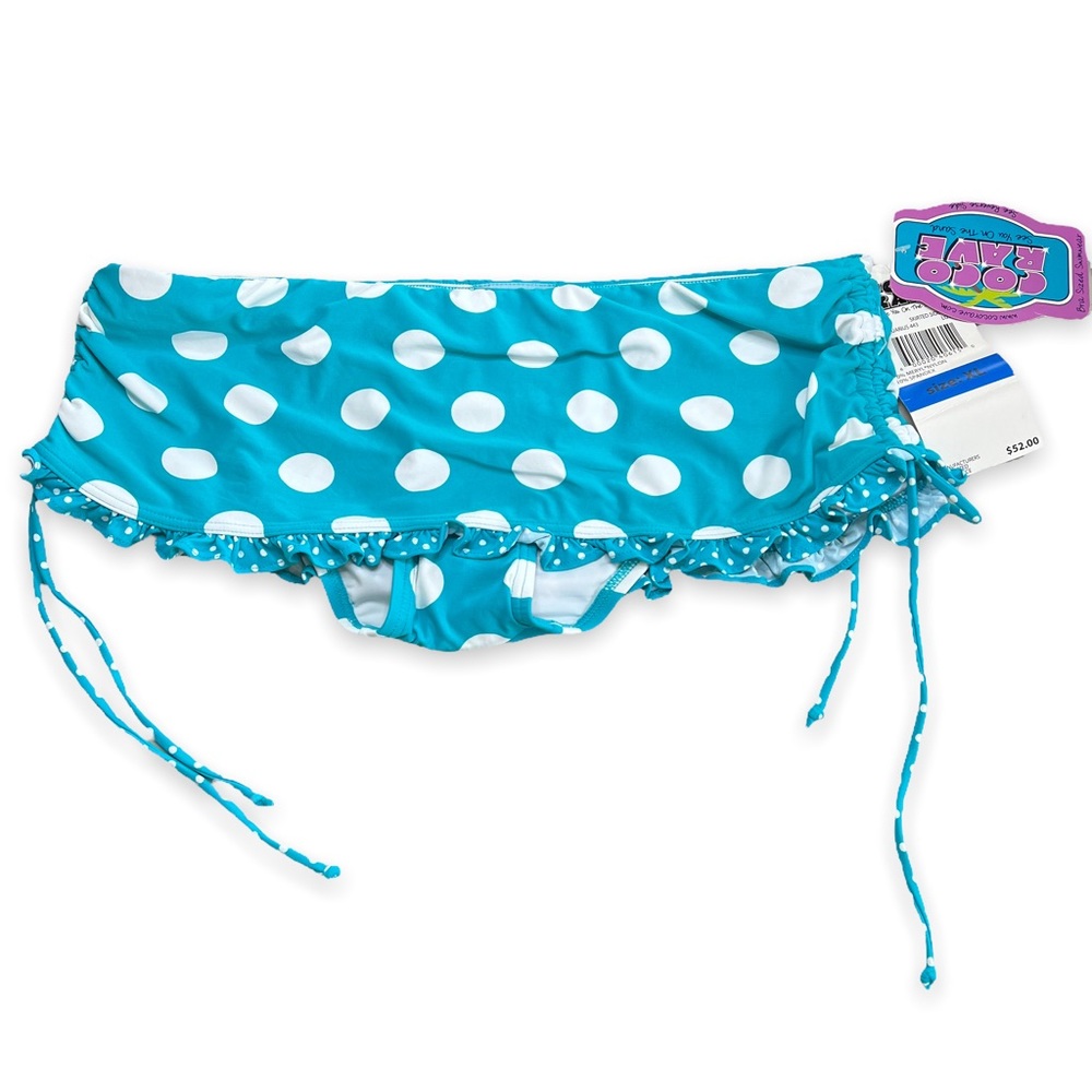 NEW COCO RAVE Women's Classic Cut Polka Dot Bikini Bottom Skort Swimsuit Size XL